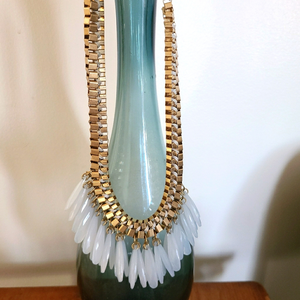 White Stone Statement Necklace